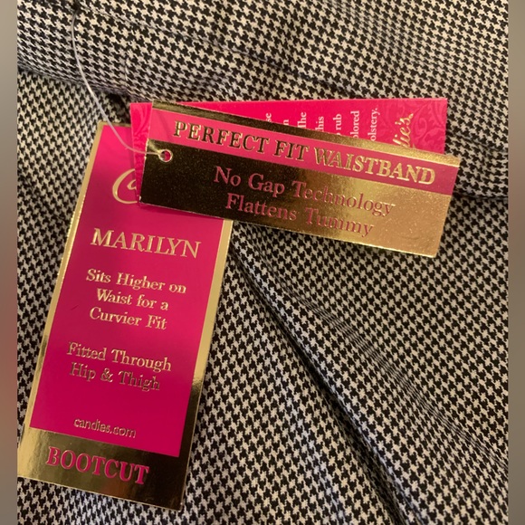 Candies Stretch Black White Print Ankle Pants size 3 - Picture 13 of 16